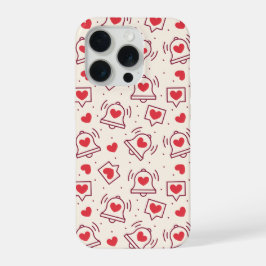 Notification Heart Bell Burgundy Red Love Pattern