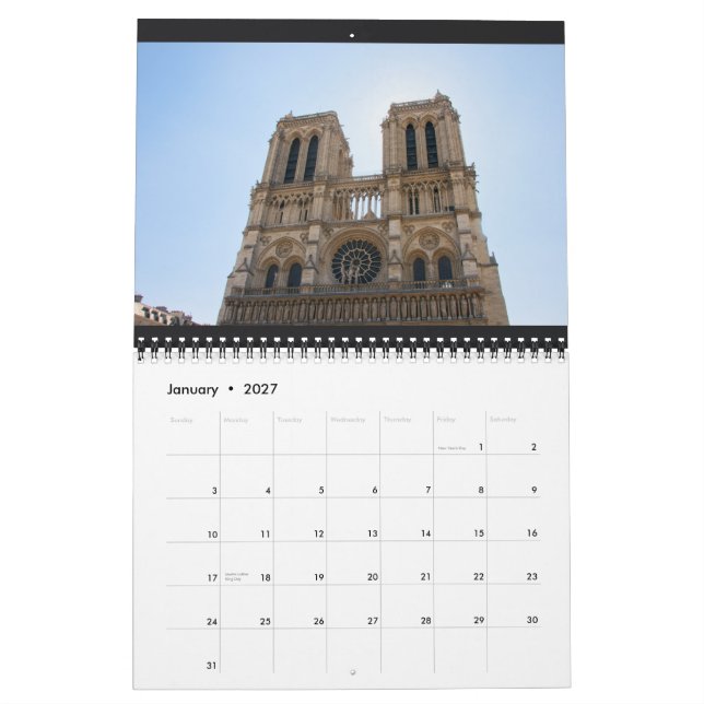 Notre Dame e calendário 2014 de Sainte-Chapelle (Jan 2027)