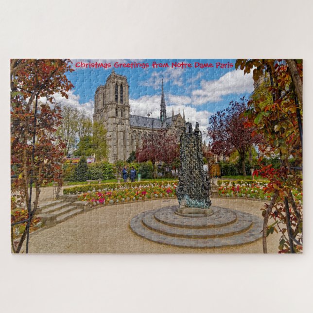 Notre Dame Paris. Quebra-cabeça de serra (Horizontal)