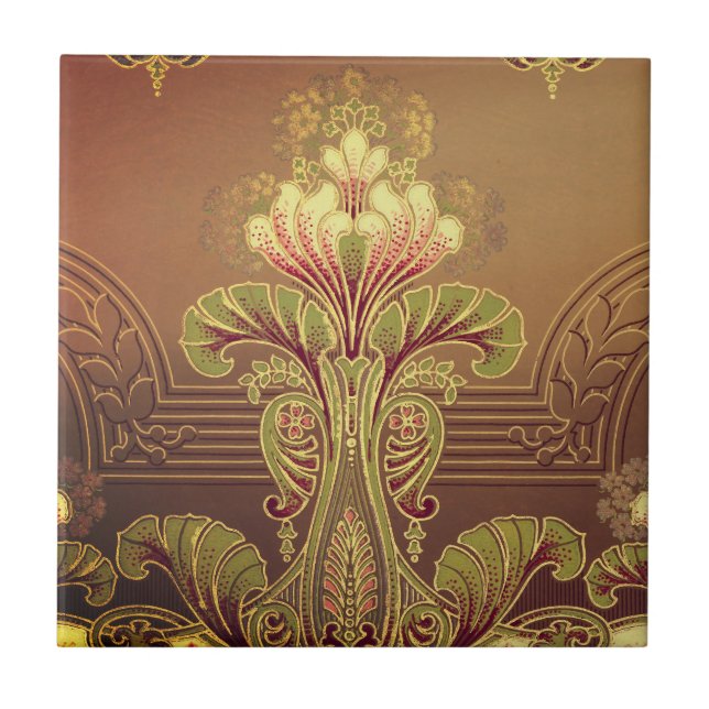 Nouveau floral vitoriano frieze elegante (Frente)