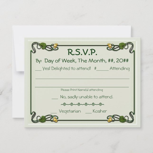 Nouveau Lily (Cartão de Resposta de Convite) (Frente)