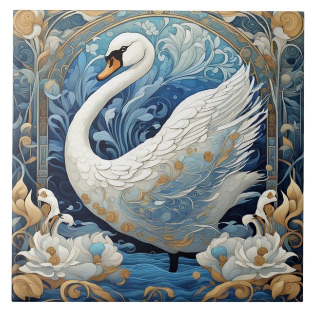 Nouveau Nouveau Bird Art Deco Azul (Frente)