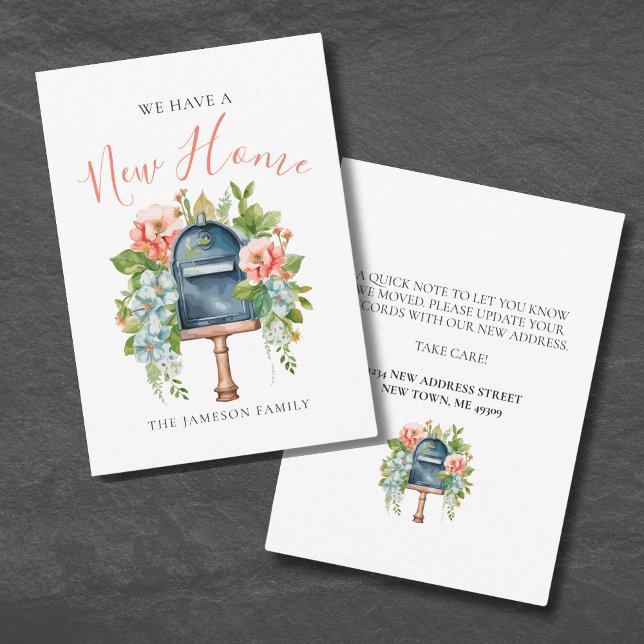 Nova Alteração Doméstica Do Cartão De Endereço (We Have Moved Change Of Address Card)