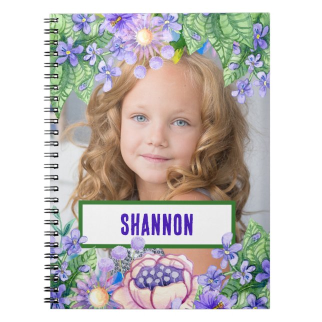 NOVA! Caderno Espiral - Flores - Adicionar Foto e  (Frente)