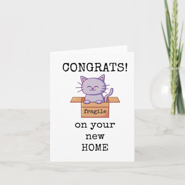 Nova Casa, Cartão de Boas Vindas Adorável (Frente)