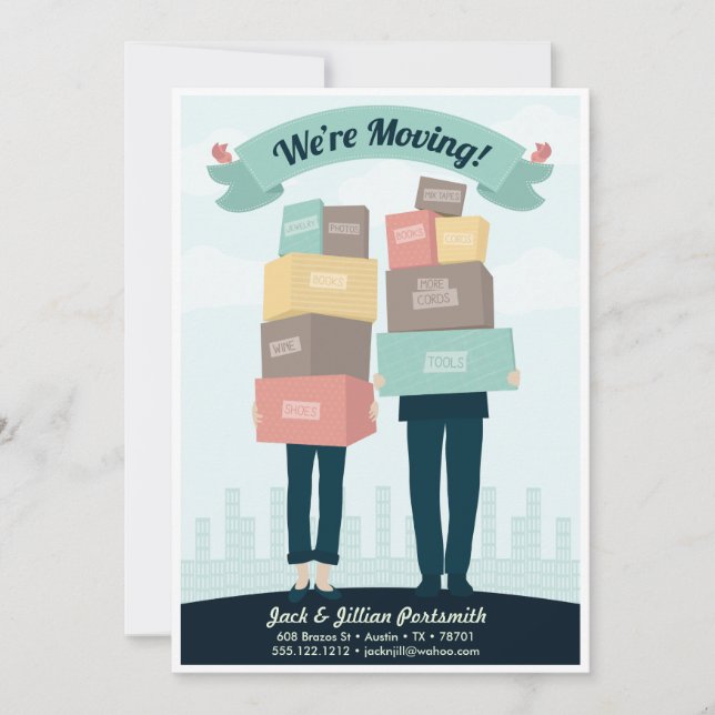 Nova casa *Estamos mudando* Anúncio móvel (Frente)