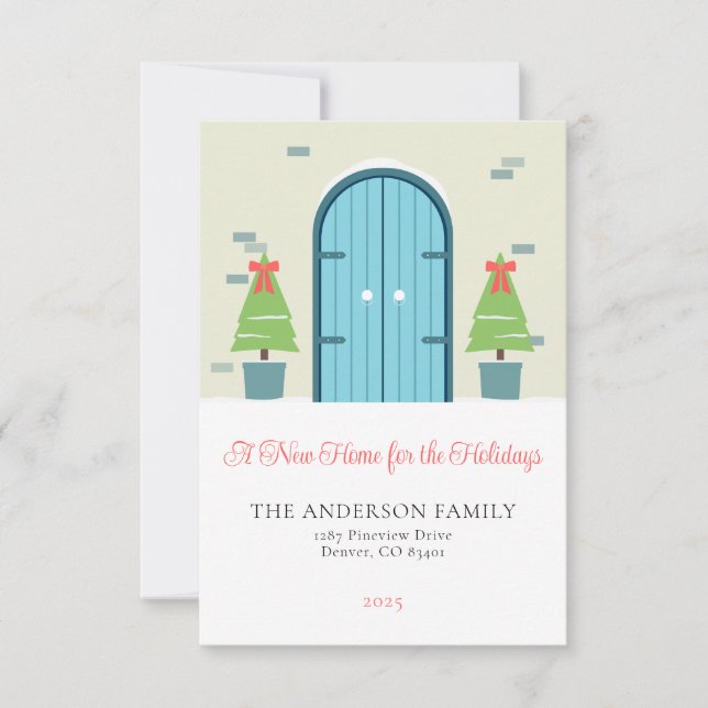 Nova casa para o cartão de boas-vindas de Natal (Frente)