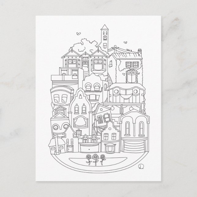 Nova Cor de Página Inicial Feliz no Cartão Postal (Frente)