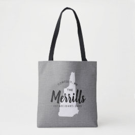 Nova família Hampshire Monograma State Tote Bag