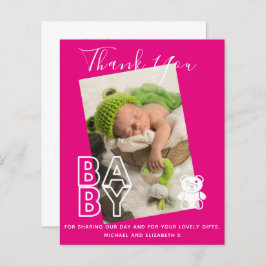 Nova Foto Do Bebê Obrigado Cartões Orçamento Moder