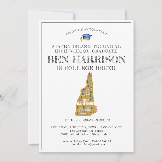 Nova Hampshire | Festa de Formatura para Universit (Frente)