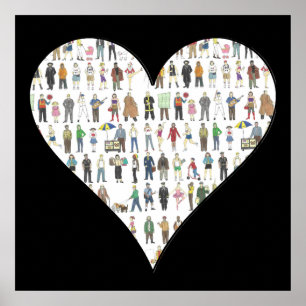 Nova Iorque Black Heart NYC Art Poster