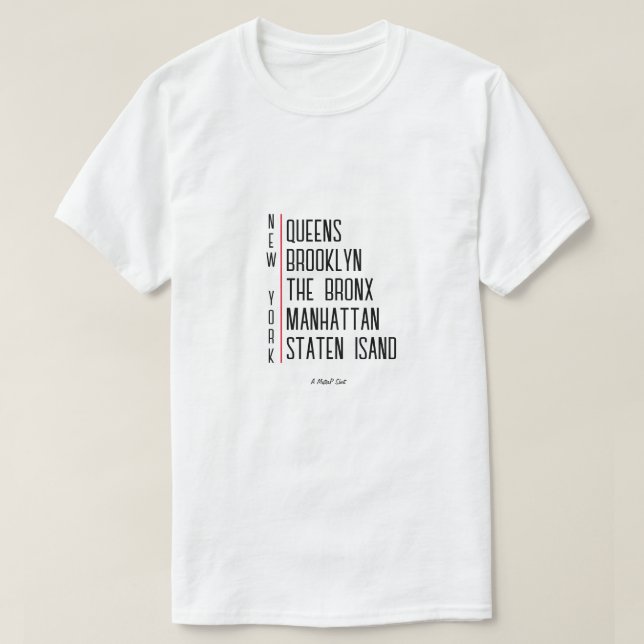 Nova Iorque (Boroughs) - Uma Camisa MisterP (Frente do Design)