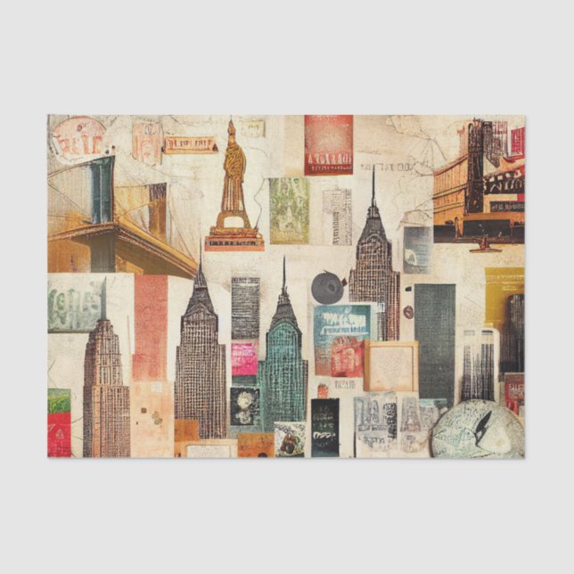 Nova Iorque Cityscape - Papel Tecidual Decoupage (Frente )