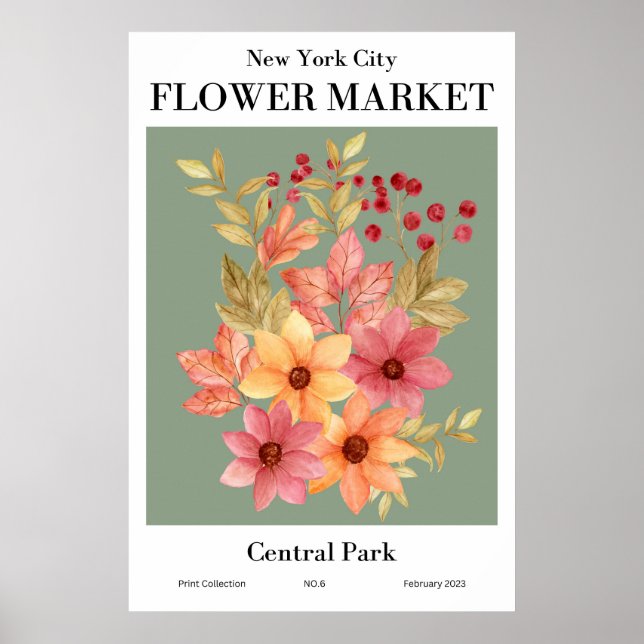 Nova Iorque Flower Market Central Park Poster (Frente)