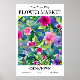 Nova Iorque Flower Market Chinatown Poster