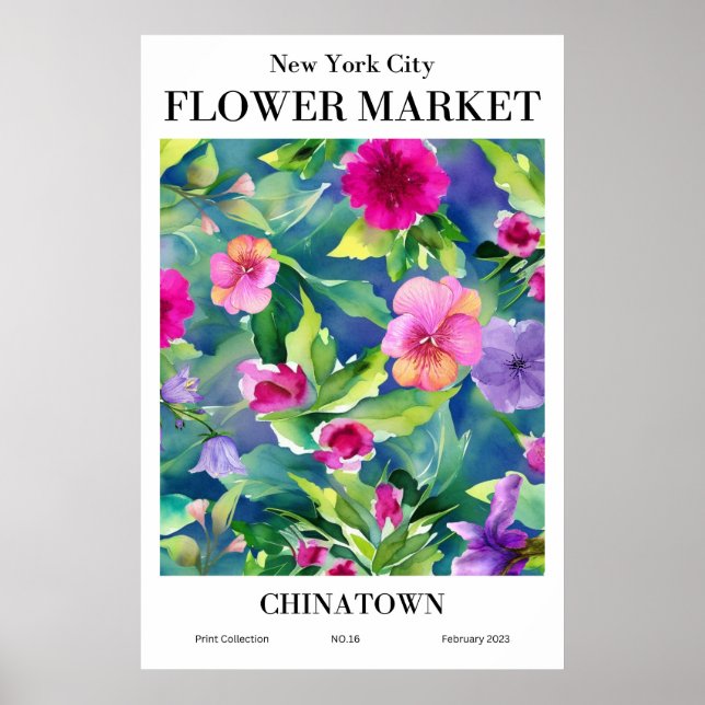 Nova Iorque Flower Market Chinatown Poster (Frente)