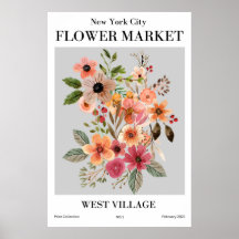 Nova Iorque Flower Market West Village Poster