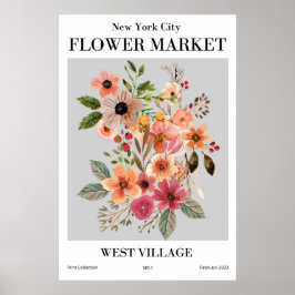 Nova Iorque Flower Market West Village Poster