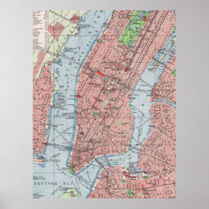 Nova Iorque, Manhattan, mapa de colheita, poster