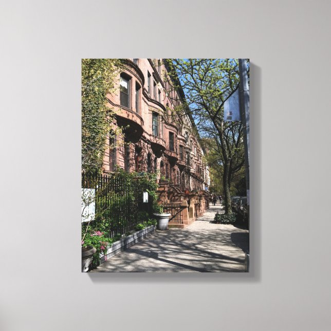 Nova Iorque NYC Brownstones Canvas de Fotografias (Frente)