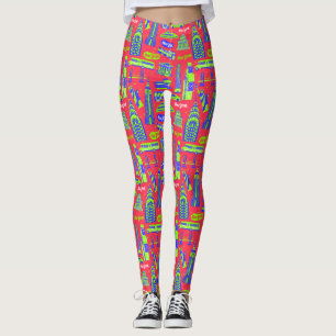 Nova Iorque Pattern Red Leggings