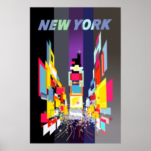 Nova Iorque, poster de viagens quadrado do tempo