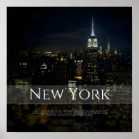 Nova Iorque Skyline Poster - Impressora a Wall Art