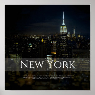 Nova Iorque Skyline Poster - Impressora a Wall Art