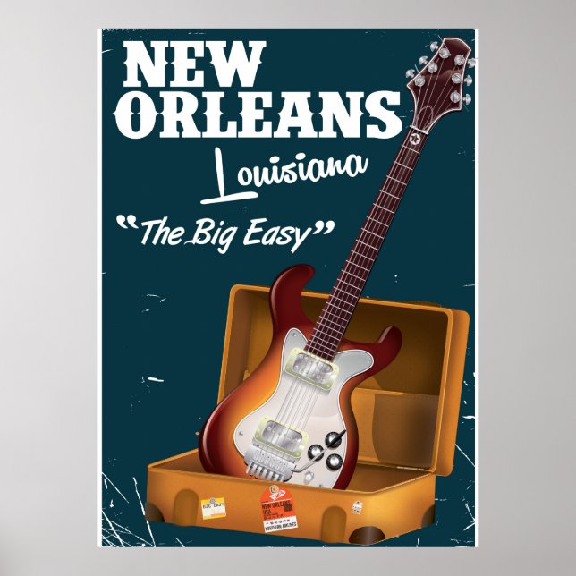 Nova Orleans Louisiana poster de Violão Elétrico (Frente)