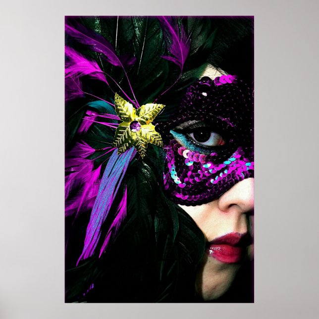 Nova Orleans Mardi Gras Mask Poster (Frente)