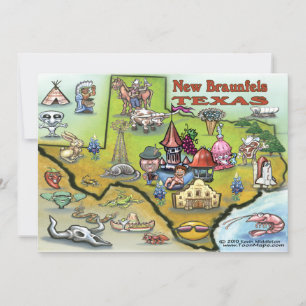 Nova placa de mapa TEXAS do Braunfels