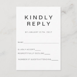 Nova placa RSVP Minimalista de Gótico