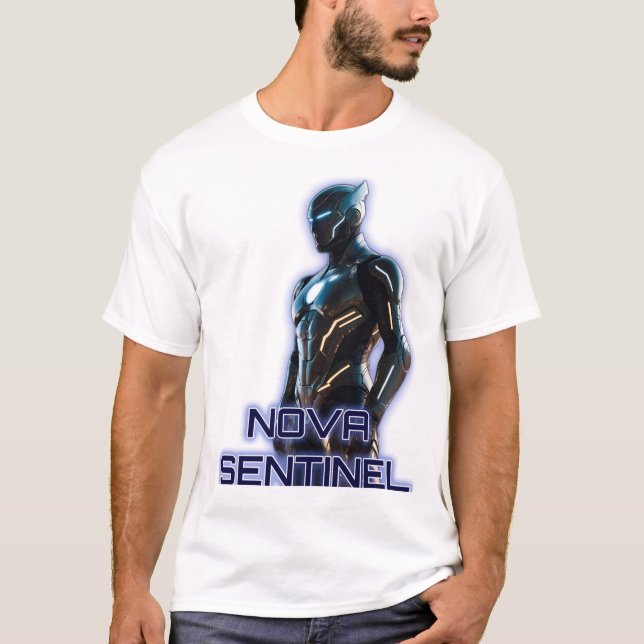 Nova Sentinel: Camiseta Herói Futurística (Frente)
