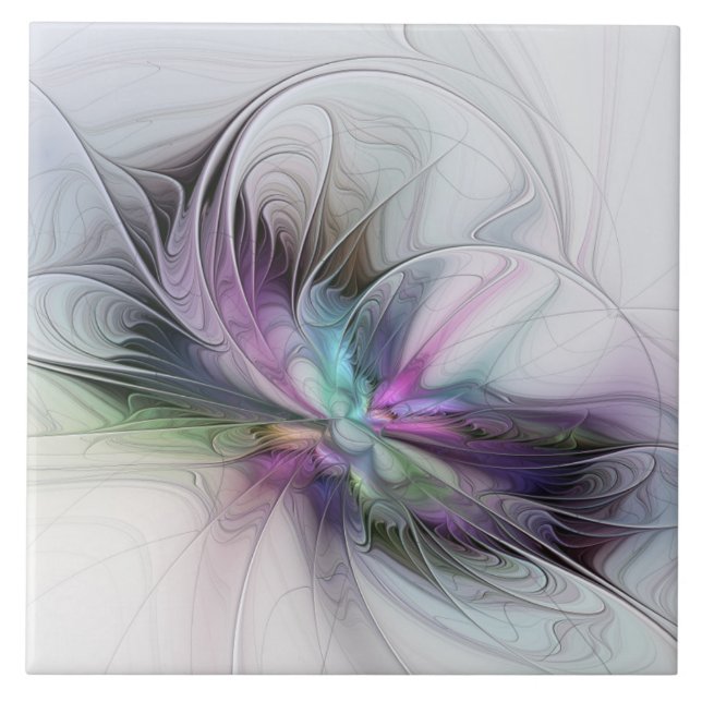 Nova Vida, Arte Fantasia Abstrata Fractal Colorida (Frente)