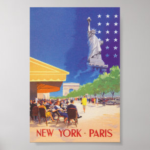 Nova York à Poster de Viagens vintage de Paris
