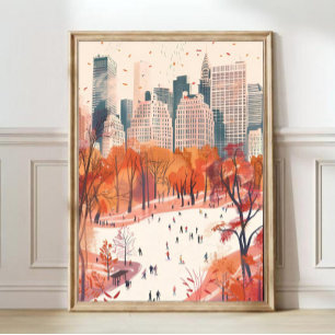 Nova York Ilustração Central Park Impressão Nova Y