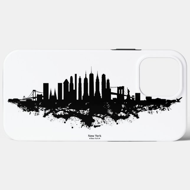 Nova York Skyline Watercolor Black and White (Verso (horizontal))