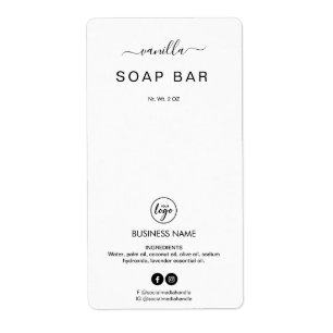 Novas etiquetas de produto de Bar de sabão branco