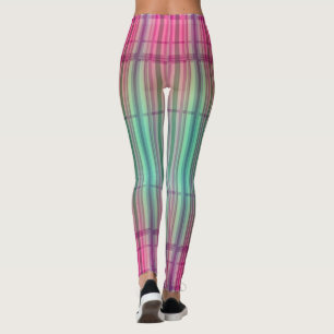 Novas Leggings Rosa Tartan Aqua