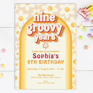 Nove anos de Groovy 9.º Convite de Aniversário   R