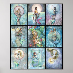 Nove sereias em um poster por Molly Harrison