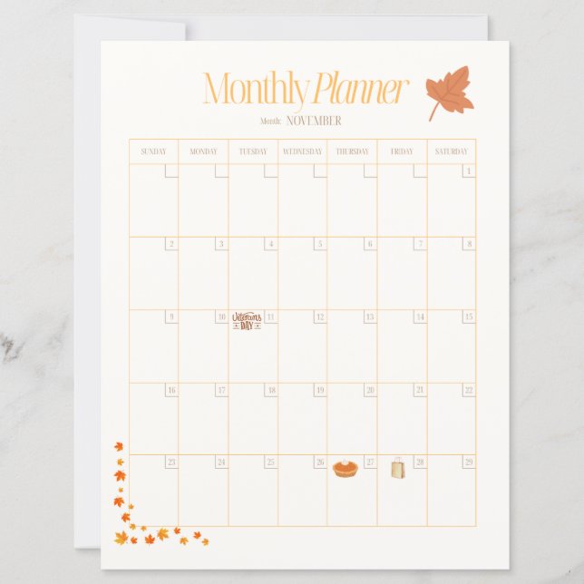 November Monthly Planner (Frente)