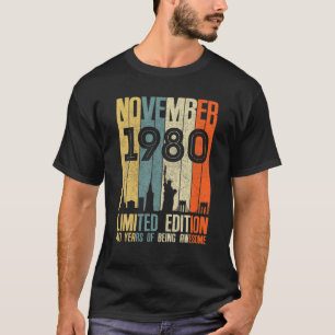 Novembro De 1980 T Camisa De 40 Anos Nascimento De