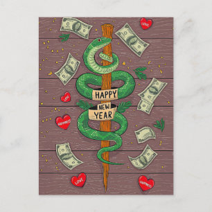 Novo Ano Chinês Do Cartão Postal Cobra 2025