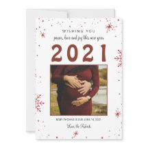 novo ano de 2021: anúncio do bebê snowflake