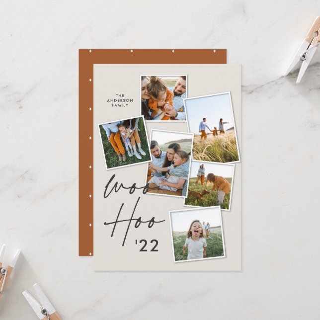 Novo ano de fama de ferrugem multi-foto moderna (Frente/Verso In Situ)