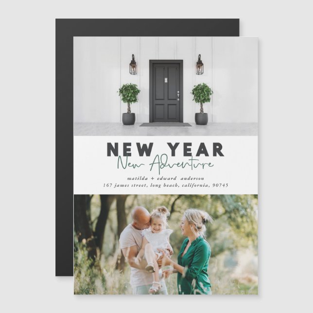 Novo ano de nova aventura multifoto feriado (Frente/Verso)