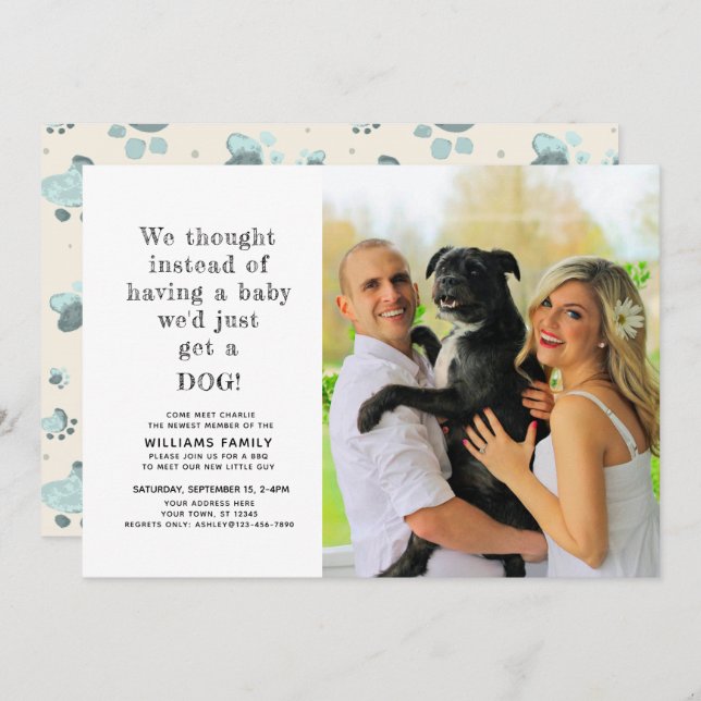 Novo Anúncio de Foto de Adoção Pet Puppy (Frente/Verso)