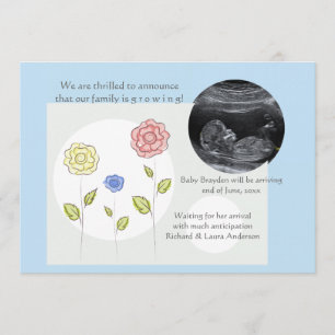 Novo Anúncio de Gravidez de Foto Azul de Adição